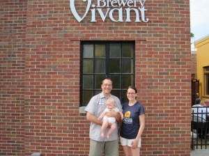 Spaulding, his wife (business partner), and son