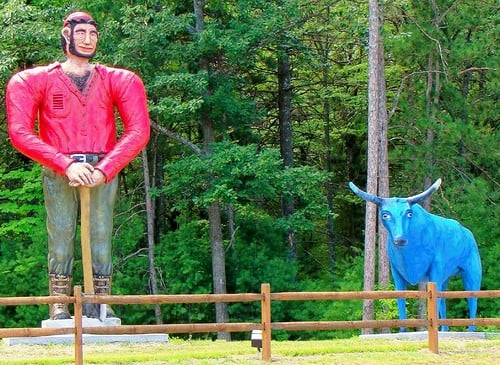 Paul Bunyan And Babe The Blue Ox - Ossineke, Michigan