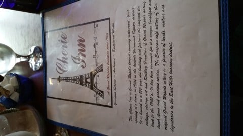 Menu at the Cherie Inn - #MittenTrip - GrandRapids