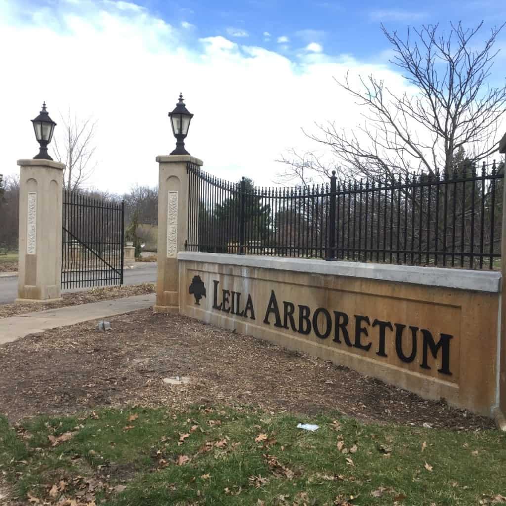 The Stately Main Entrance To The Leila Arboretum. Photo By Rhonda Greene.