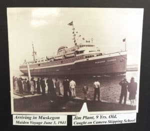 Jim Plant As A 9-Year-Old Watching The S.s. Milwaukee Clipper Come In To Muskegon. Photo Courtesy Of Jennifer Polasek.