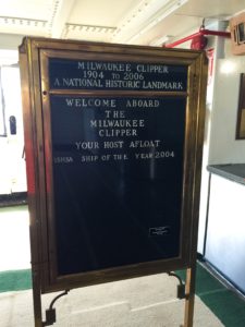 The Welcome Sign Aboard The S.s. Milwaukee Clipper. Photo Courtesy Of Jennifer Polasek.