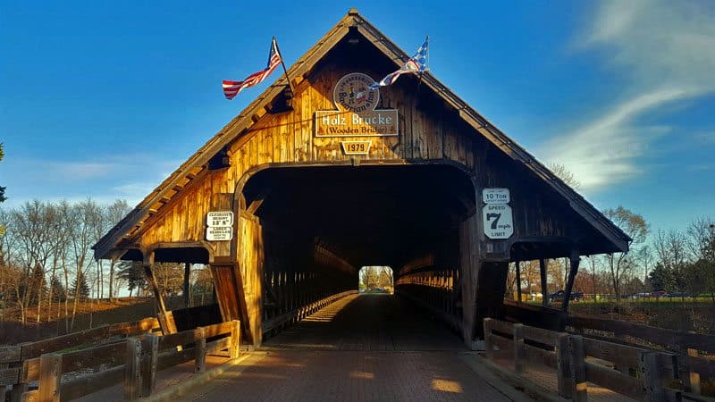 Zehnder's Holz Brucke, Frankenmuth - Experiencing Christmas In The Frankenmuth Outdoors, Covered Bridges