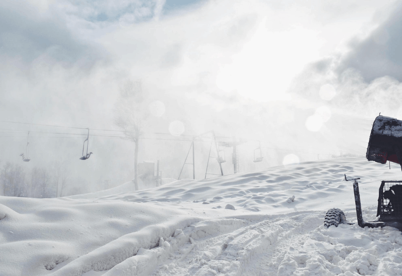 Making Snow At Ski Brule Michigan