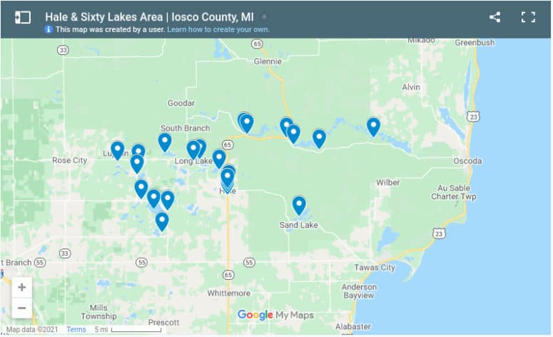 Hale Sixty Lakes Map