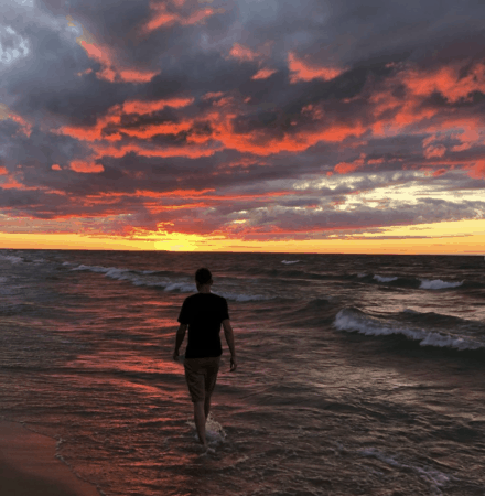 Sunrise Or Sunset Over Lake Huron