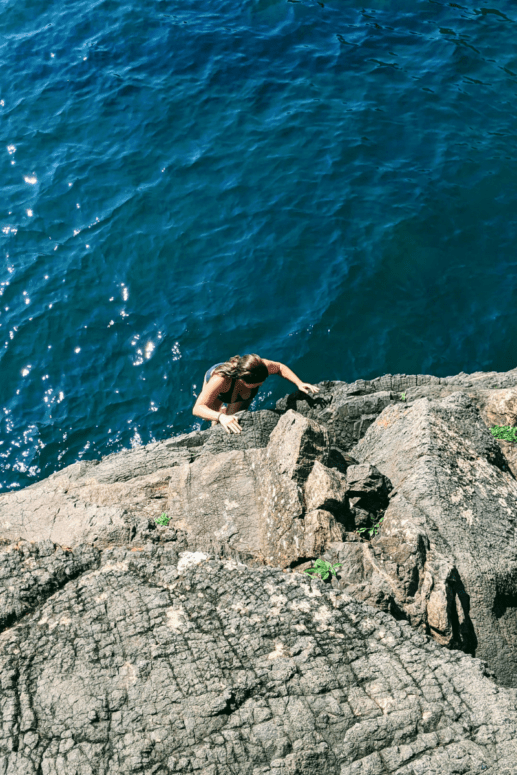 Climbing Black Rocks, Marquette - Cliff Jump At Black Rocks Marquette