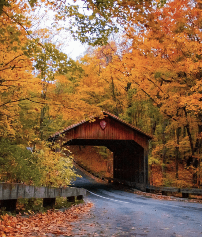 Pierce Stocking Scenic Drive - Autumn, Empire - Covered Bridges, Pierce Stocking Scenic Drive