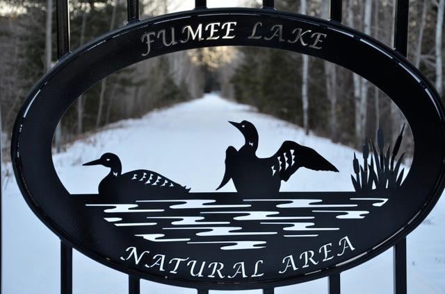 Fumee Lake Sign, Fumee Lake - Fumee Lake In Winter
