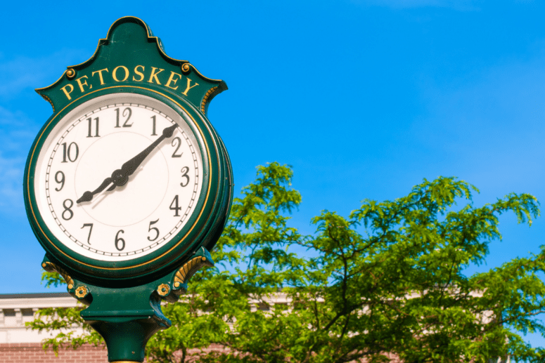Clock In Downtown Petoskey Michigan