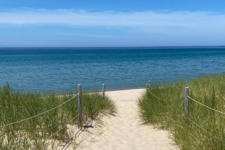 Just Past North Bar Lake, View Of Lake Michigan, Sleeping Bear Dunes National Lakeshore Michigan.