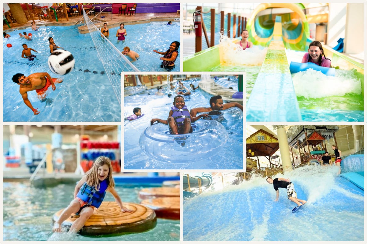 Indoor Michigan Waterparks Collage