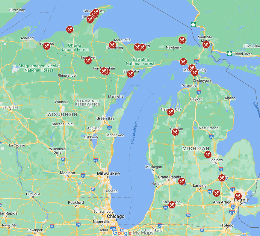 Interactive Map Of Best Pasty Shops In Michigan