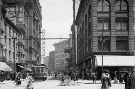 Looking Back In Time - Woodward Ave In Detroit Circa Late 1800S