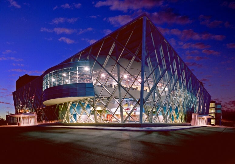 Exterior Shot Of The Palace Of Auburn Hills, Michigan At Night