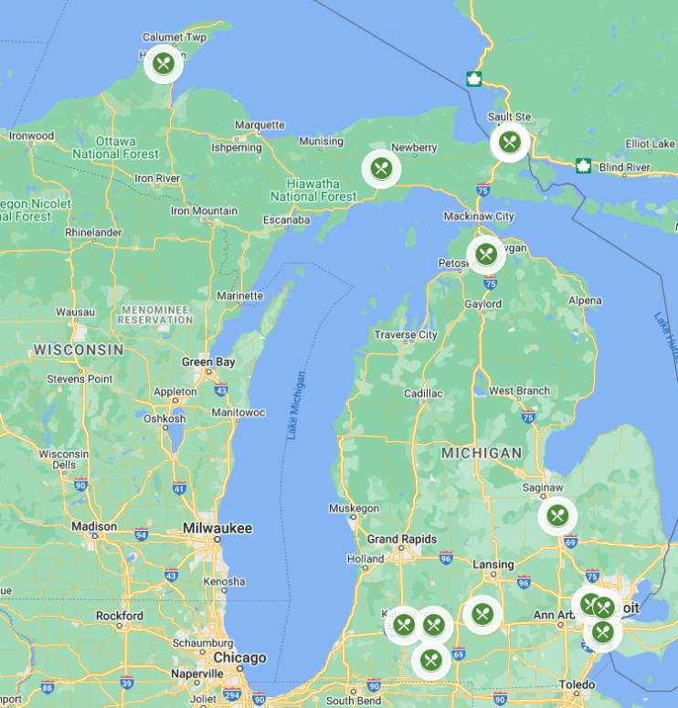 Map Of Michigan Restaurants With Massive Meals On The Menu