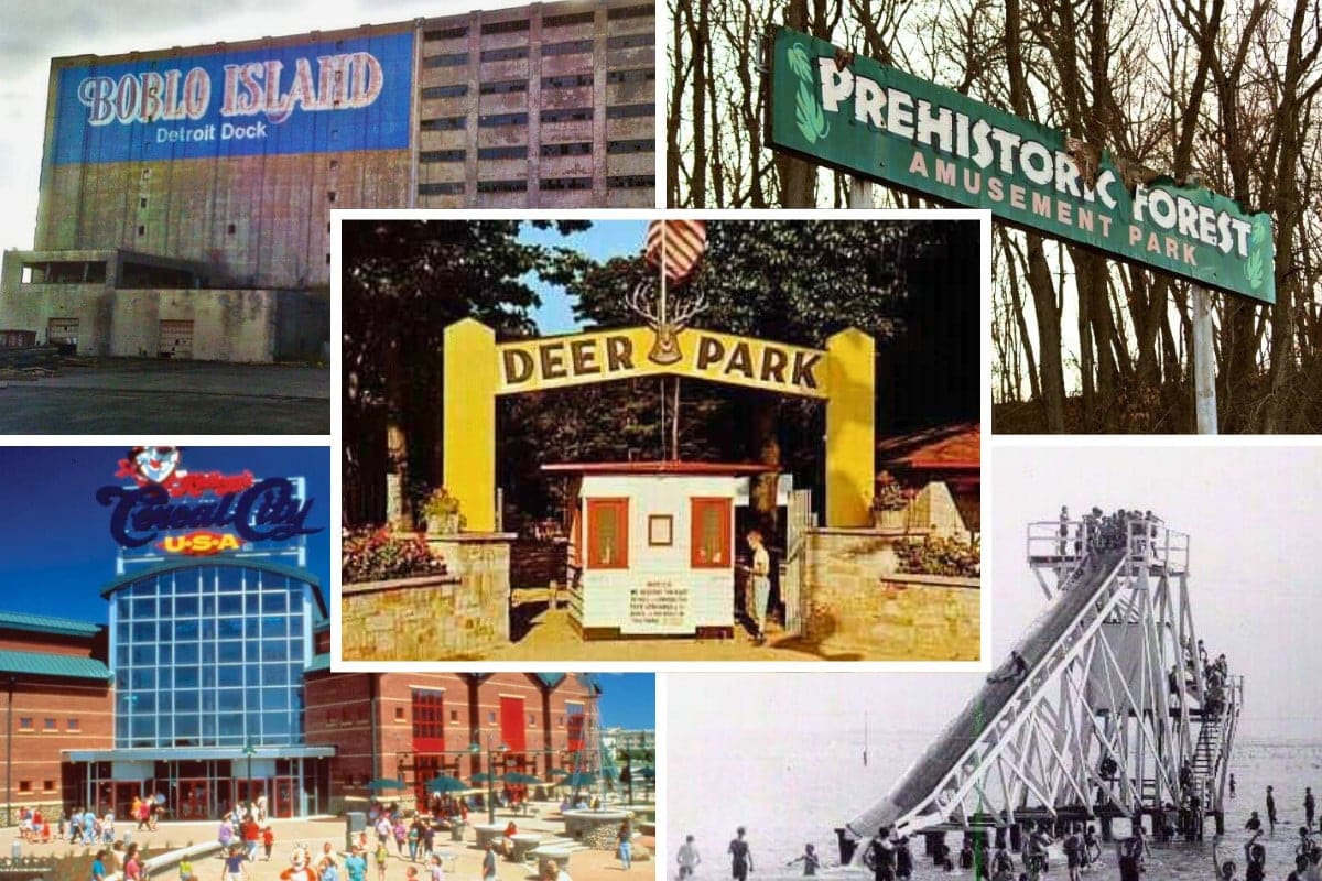 Collage Of Bygone Michigan Attractions