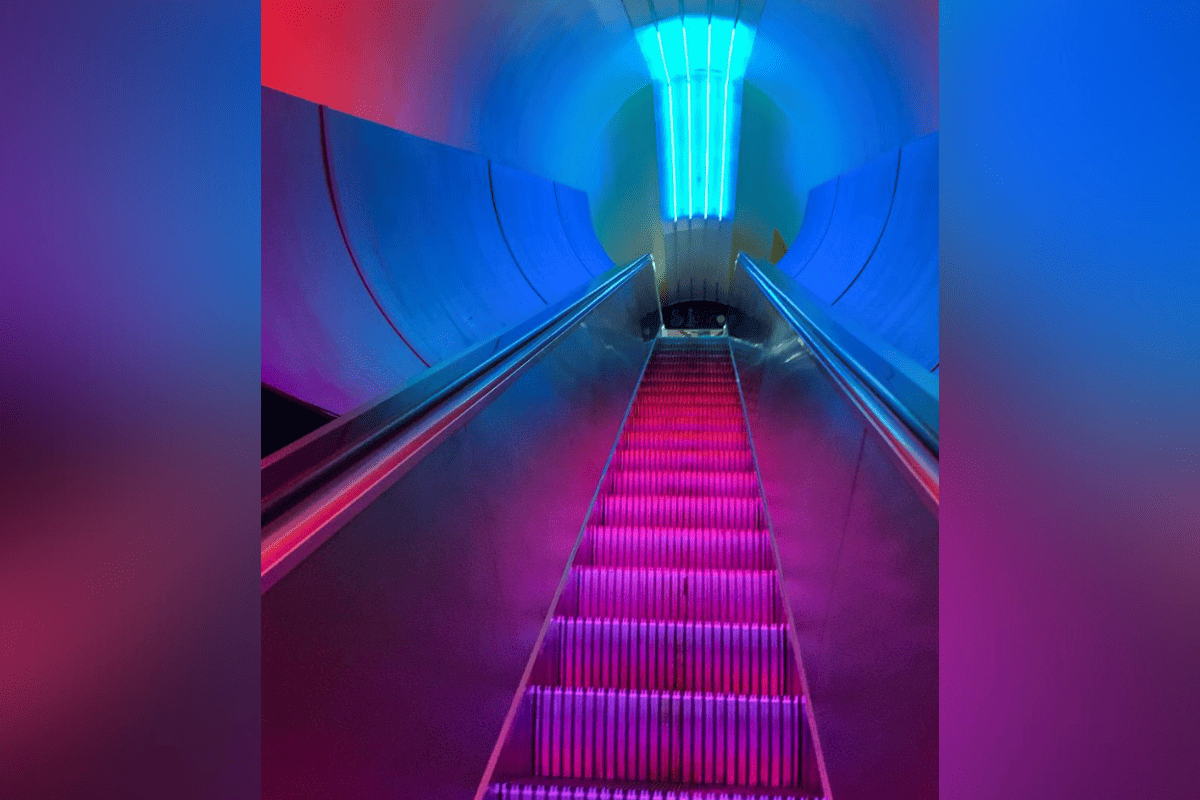 Escalator At The Michigan Science Center In Detroit