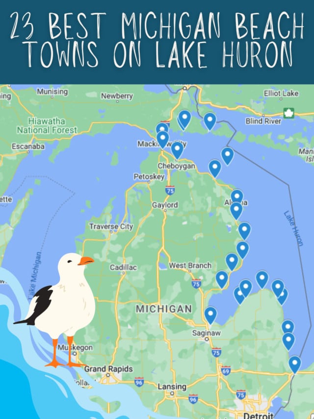 Map Of Michigan Beach Towns On Lake Huron