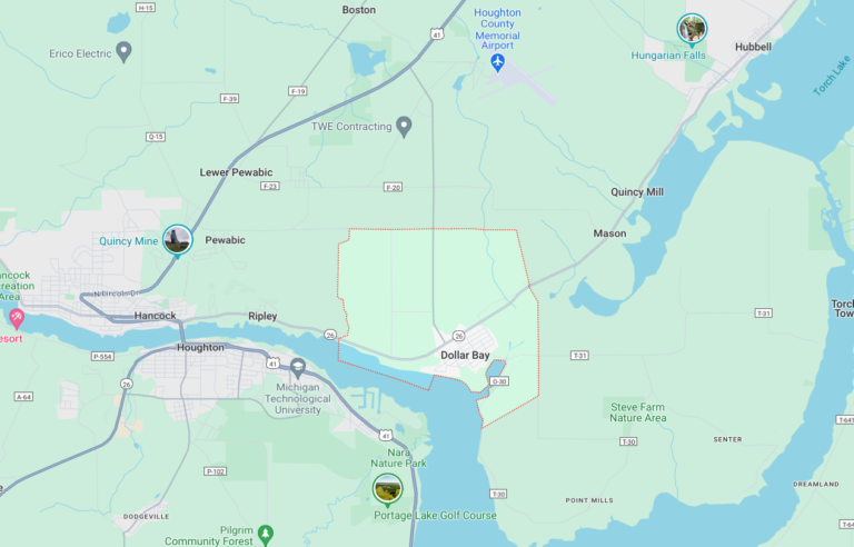 map of Dollar Bay Michigan