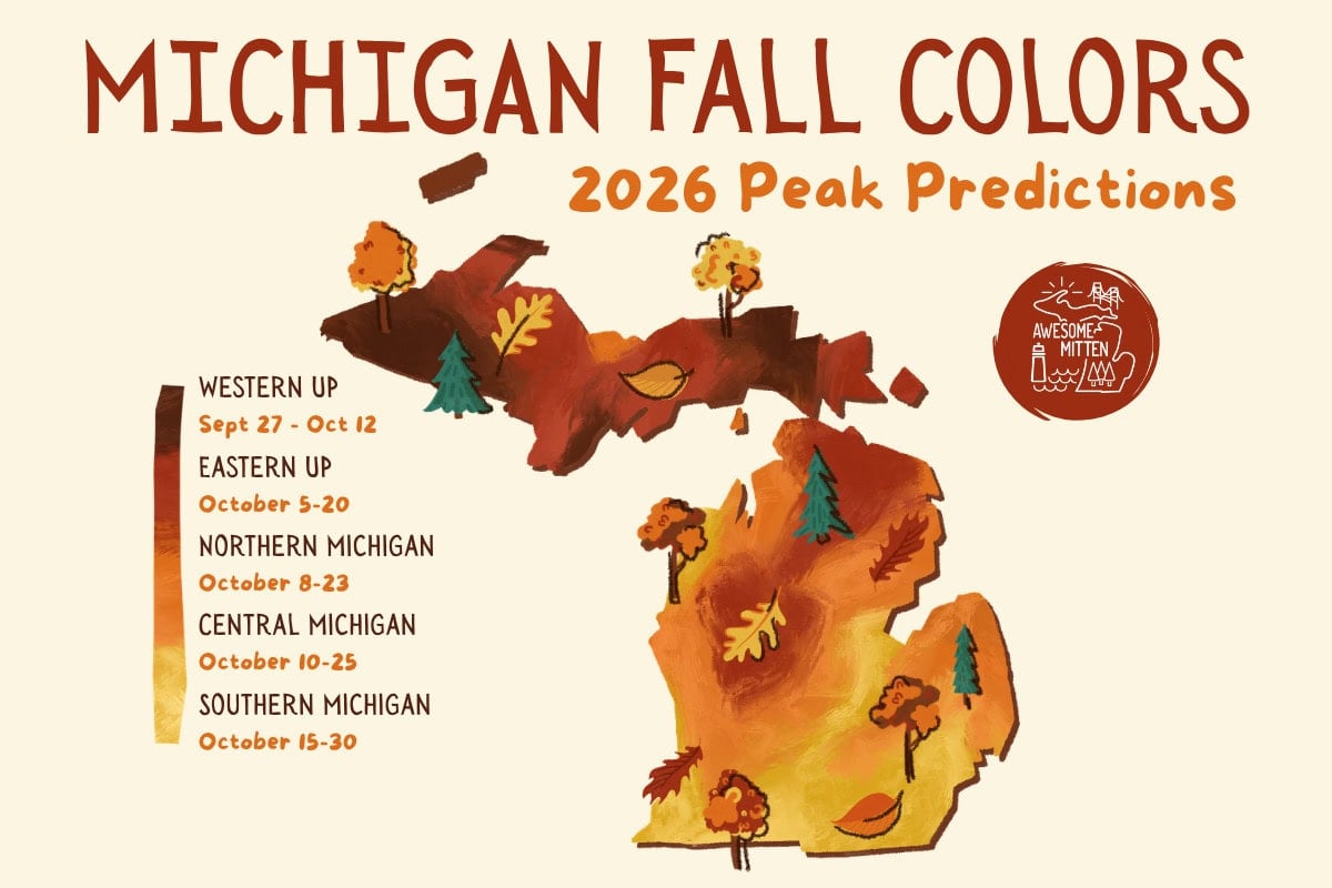 2026 Michigan Peak Fall Color Prediction Map