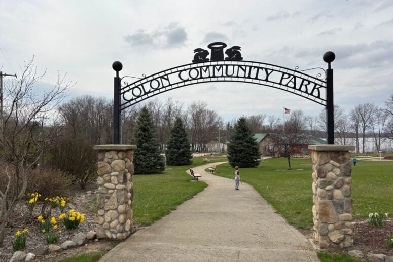 An Archway Marks The Entrance To Colon Community Park.
