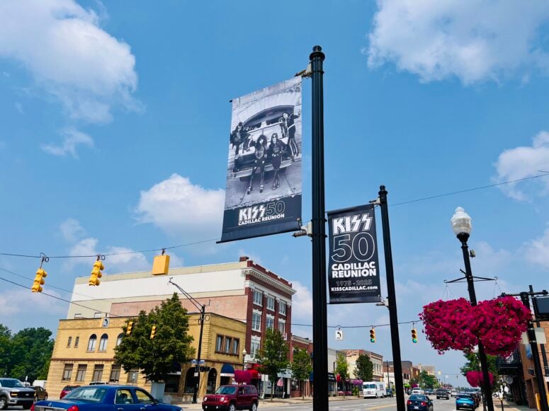 Kiss50 Cadillac Reunion Banners In Downtown Cadillac