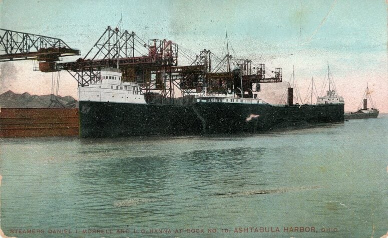 Steamers Daniel J. Morrell And L. C. Hanna At Dock No. 10 In Ashtabula, Ohio