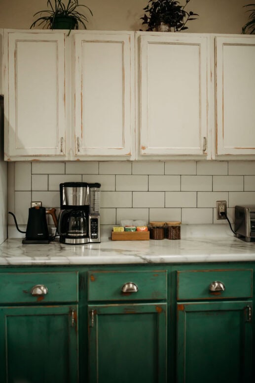 Northfarthing Farms Cottage Hillsdale Michigan Kitchen Detail Coffee Tea Station