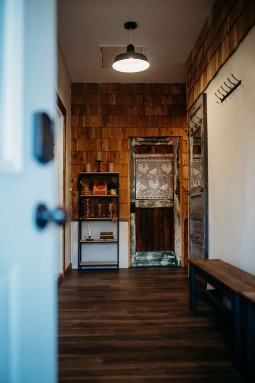 Northfarthing Farms Cottage Jonesville Michigan Entryway View Through Front Door