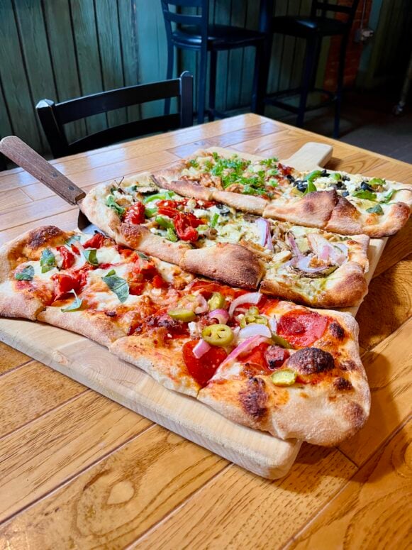 Pizza Flight At The Mitten Brewing Co. In Grand Rapids